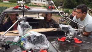 Jose Manzano shows off Baby's cameras