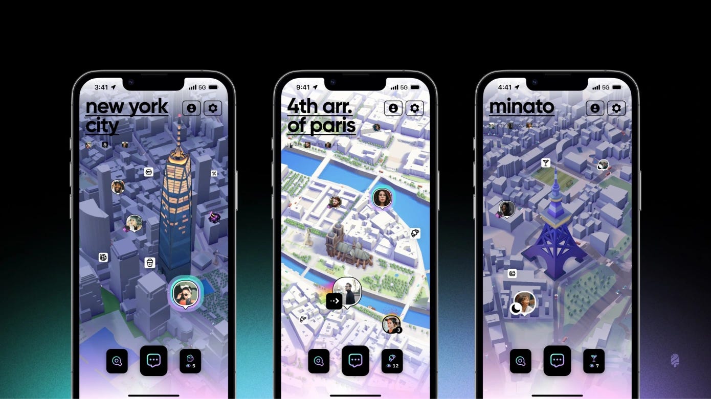 Three screenshots of the Zenly app