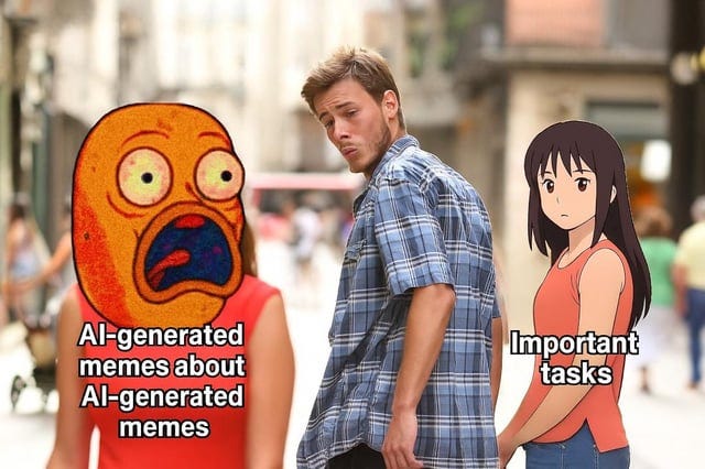 r/ChatGPT - I asked AI to generate the funniest possible meme using a humor formula. This is what I got.