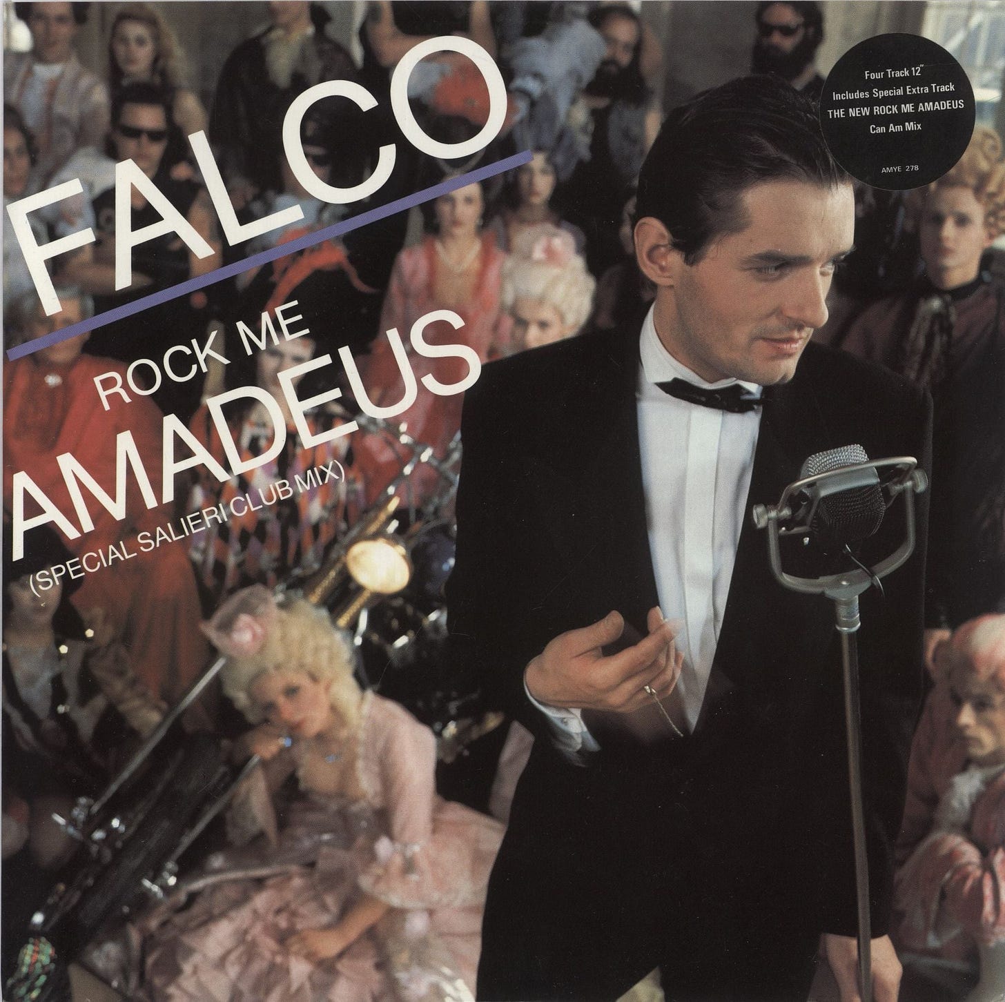 Falco Rock Me Amadeus (Special Salieri Club Mix) Hype Sticker UK 12" vinyl