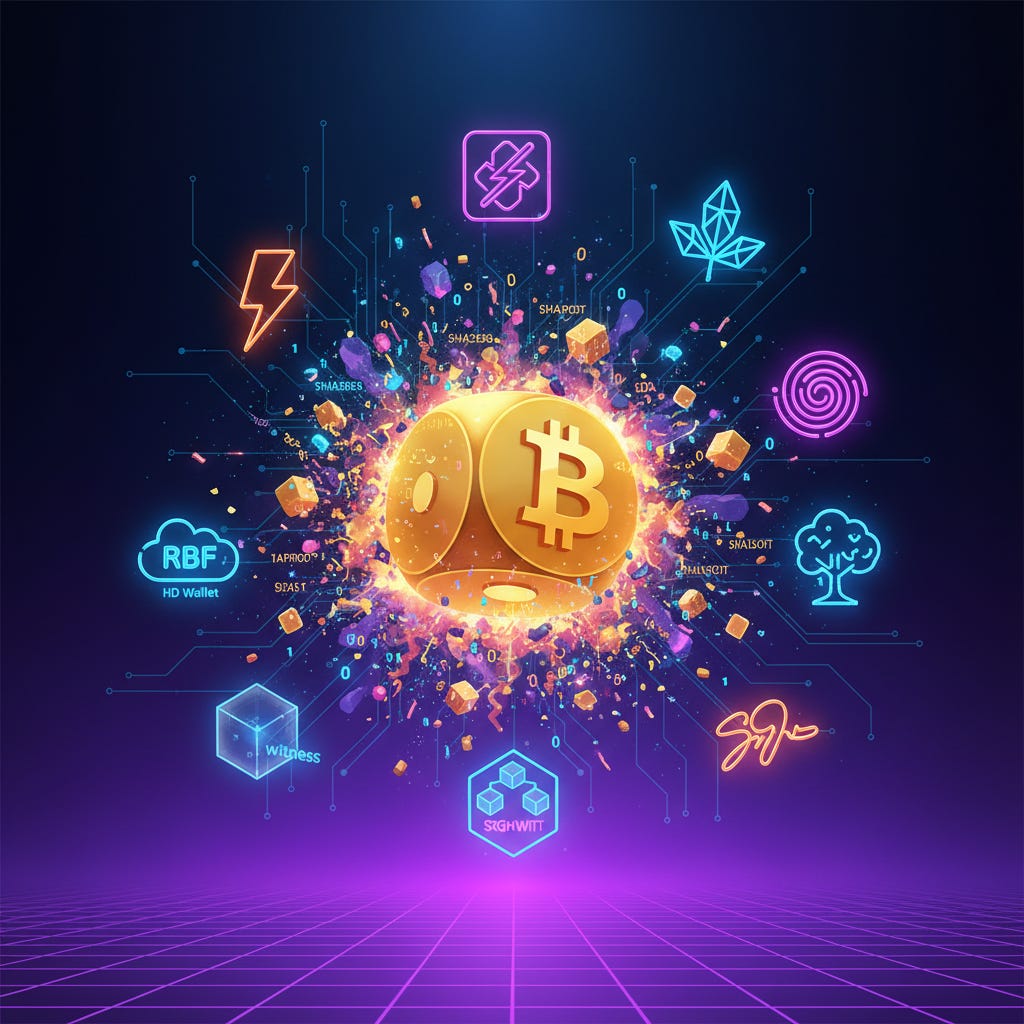 Ilustração cyberpunk para desafio técnico Bitcoin