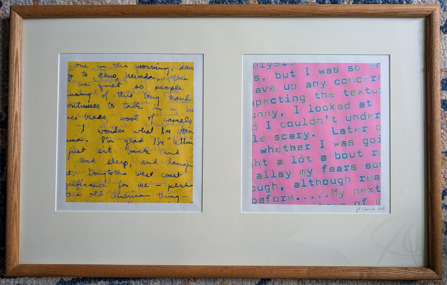 two prints with text in a single frame