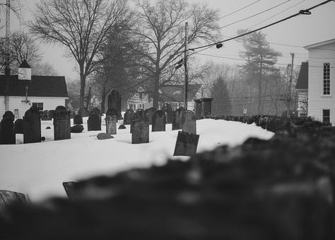 Black and white photos of the town of Natick, MA.