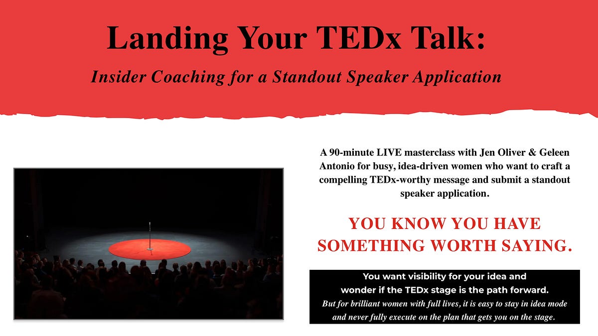 Want to land a TEDx talk? Start here.