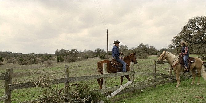 Walker Bonham and Abeline on horseback at the ranch. Walker Bonham and Abeline on horseback at the ranch.
