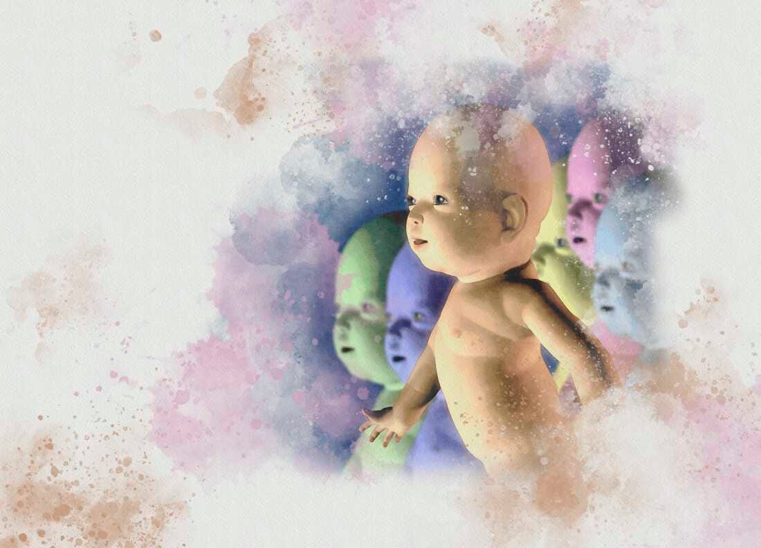 Designer babies, conceptual illustration. Designer babies, conceptual illustration.