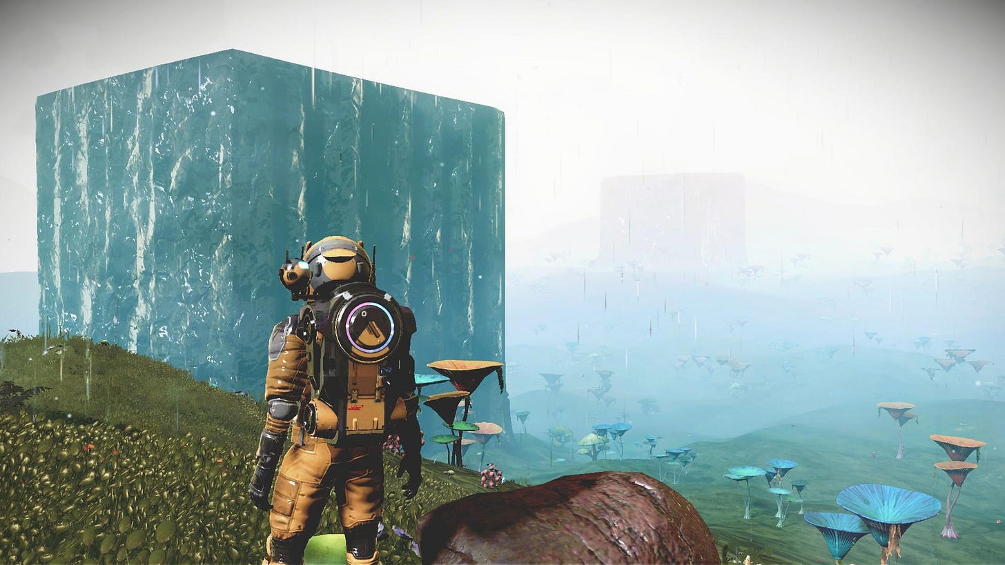 Are these giant cubes a world generation glitch or intended ominous  geography? : r/NoMansSkyTheGame