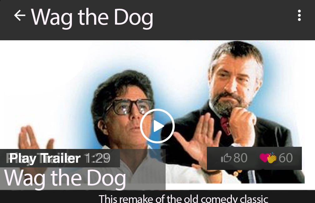 Wag the Dog with Iran and Trump in Yet Another Satirical Movie Review