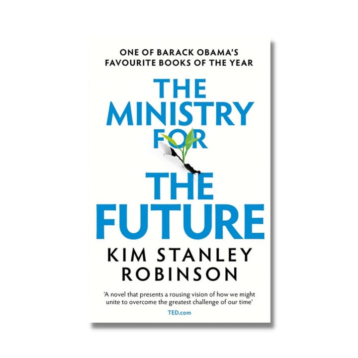 The covers for 'Invisible Women', 'Ministry for the Future', Streetfight', and 'A Matter of Fact' which are all covers that use sans-serif type on a single colour background.