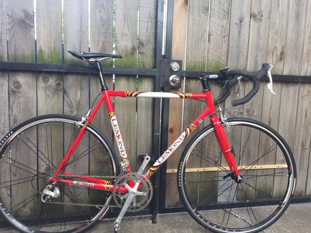 Resurrected Bike Day! Unboxed my 2005'ish Lemond Maillot Jaune in Dura Ace.  It's been hibernating for more than 10 yrs. Maybe 50 miles on it.  Beautiful! Time to pile on the mileage. :
