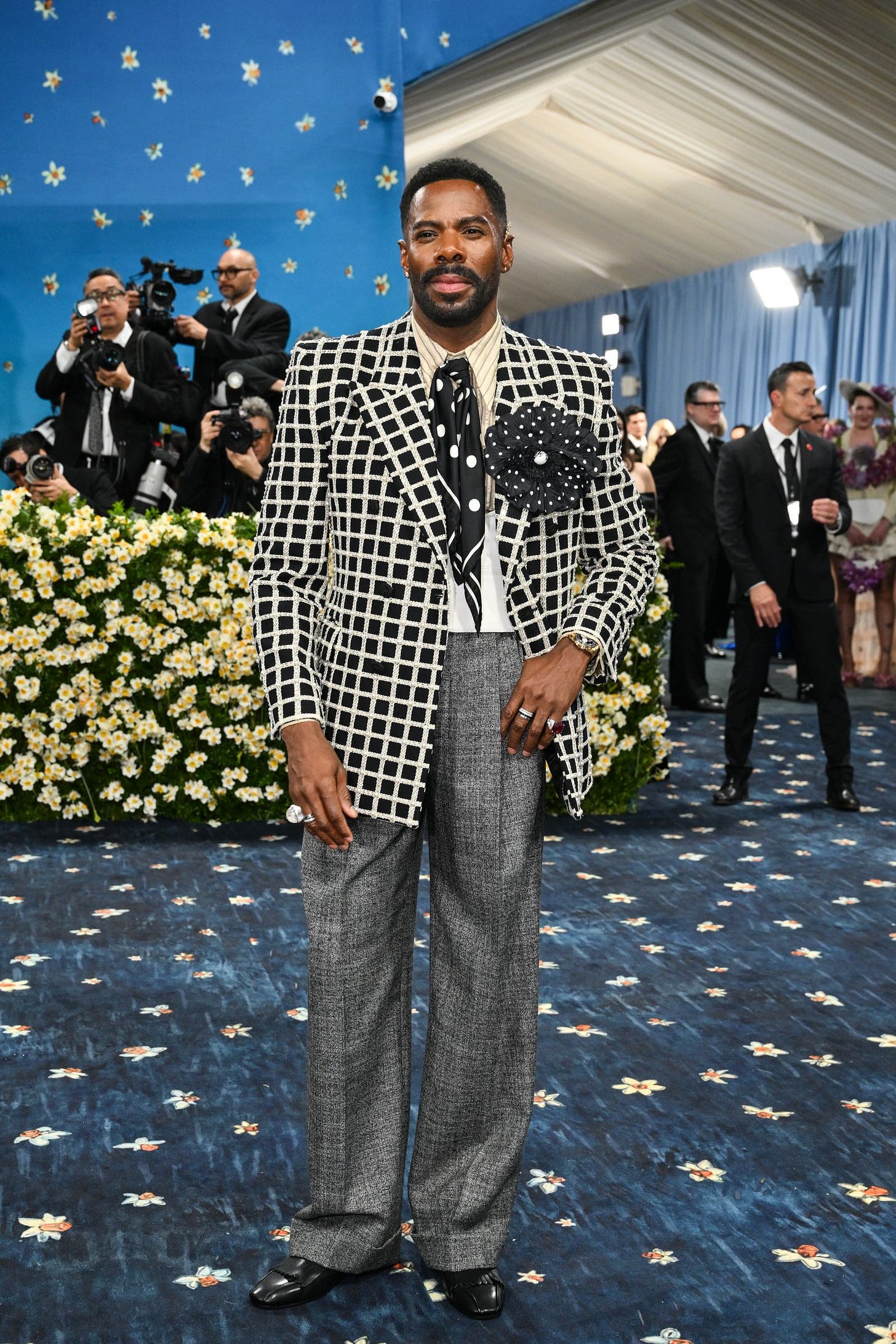 Image may contain Colman Domingo Jonathan Teplitzky Person Standing Blazer Clothing Coat Jacket and Adult
