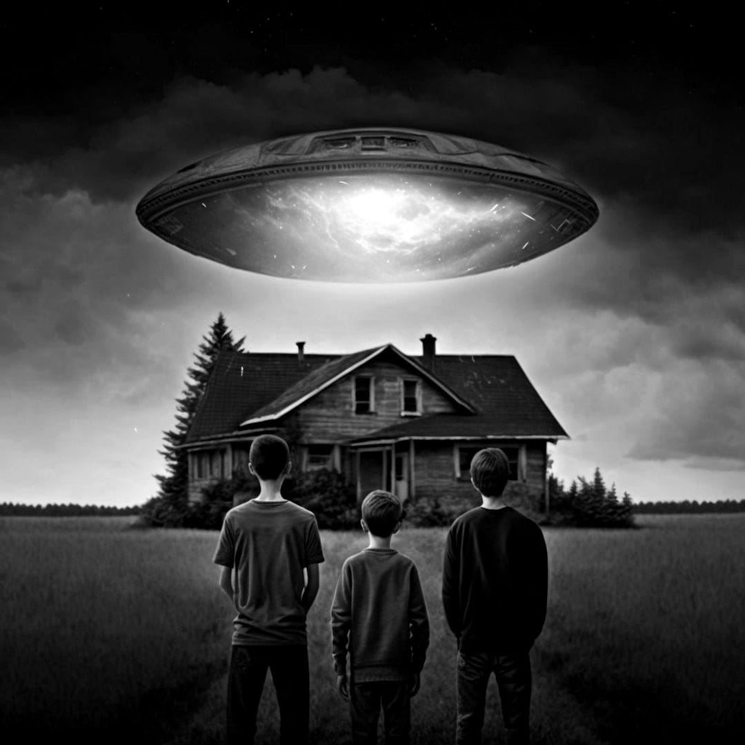 a group of people standing in front of a house a group of people standing in front of a house