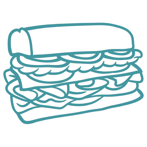 a hand drawn sub sandwich