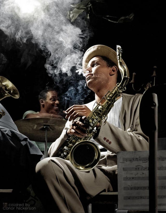 r/Jazz - a person playing a saxophone