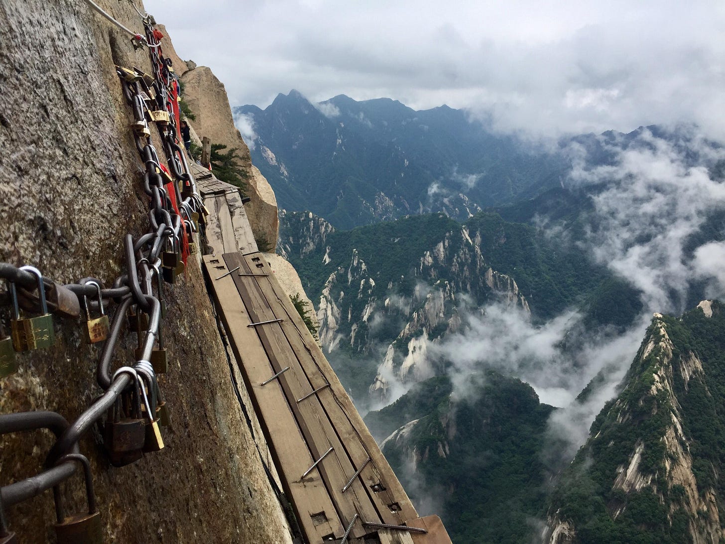 The Plank Walk to Heaven on Mount Huashan China. We googled "world's most  dangerous hike" and this came up so we put it on our list and yesterday we  finally got to
