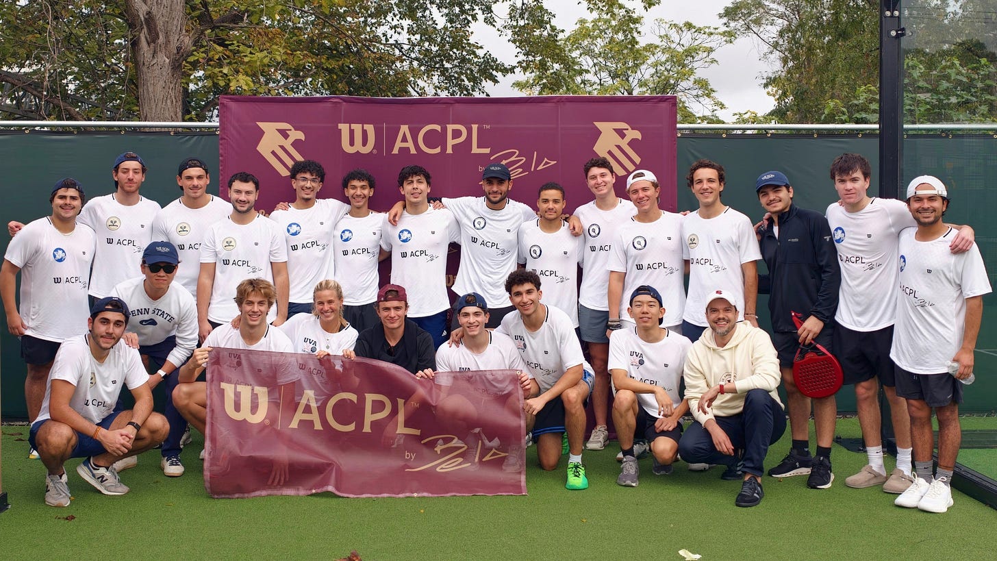 College padel players on court at American Collegiate Padel League (ACPL) event at Padel Social in Bethesda, MA College padel players on court at American Collegiate Padel League (ACPL) event at Padel Social in Bethesda, MA
