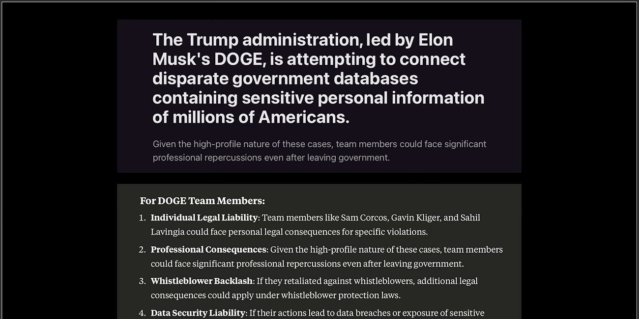 The Trump administration, led by Elon Musk's DOGE, is attempting to connect disparate government databases containing sensitive personal information of millions of Americans.