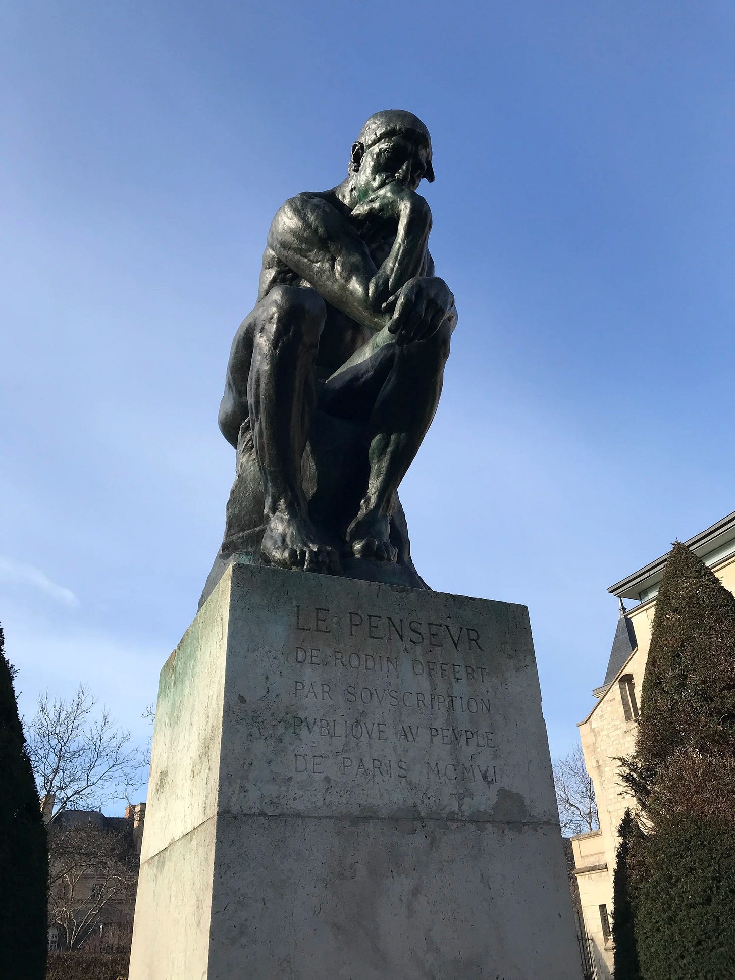 The Thinker by Auguste Rodin at Musée Rodin in Paris, France The Thinker by Auguste Rodin at Musée Rodin in Paris, France