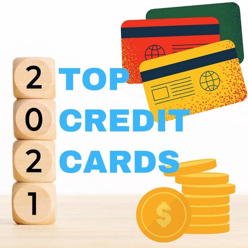 The cover photo of Millennial Investments Top Credit Cards 2021 article.