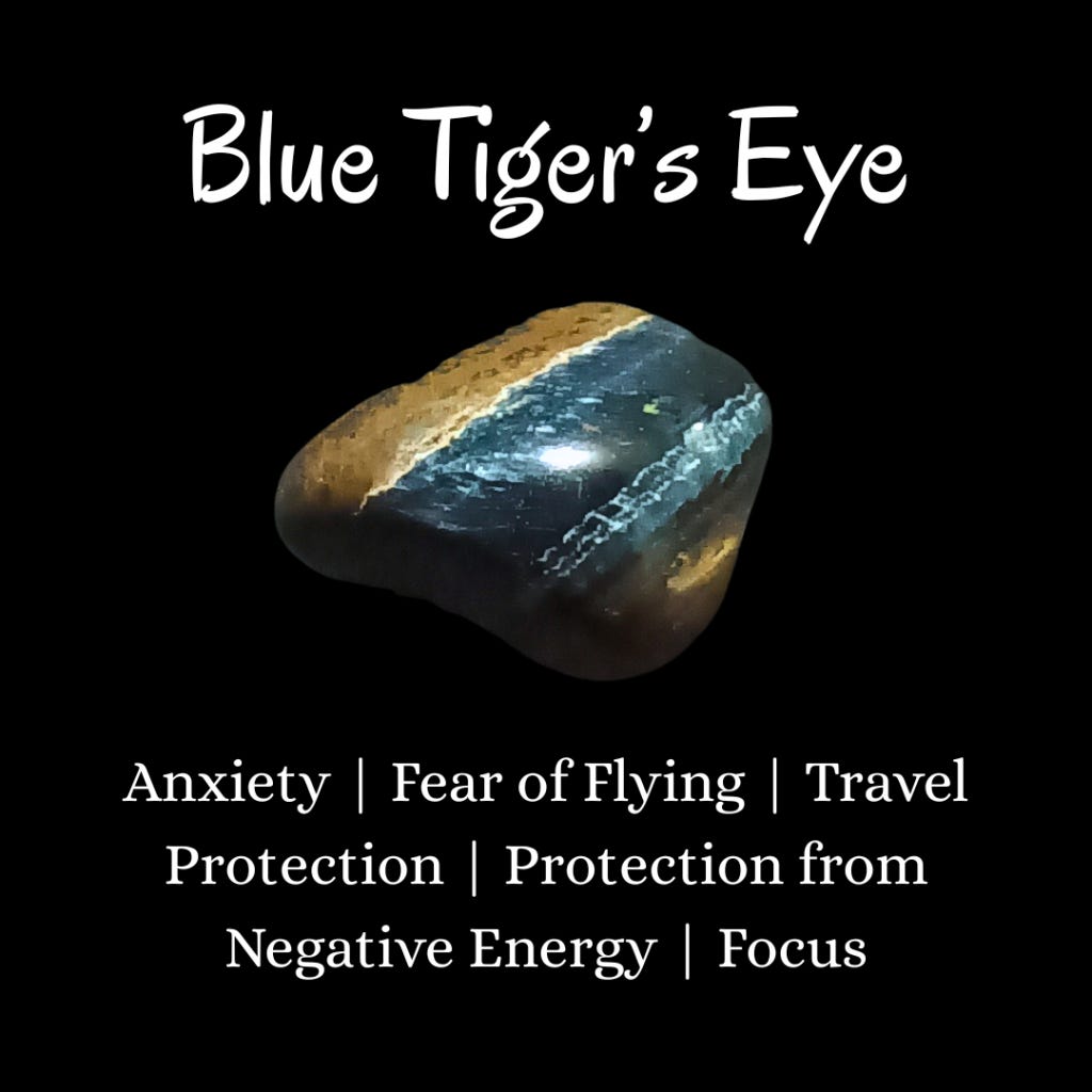 Blue Tigers Eye properties GFX - Anxiety | Fear of Flying | Travel Protection | Protection from Negative Energy | Focus