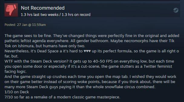 They made Dead Space political? WTF??? Don't they know gendered bathrooms is LEFTIST IDEOLOGY? SMH SMH : r/Gamingcirclejerk They made Dead Space political? WTF??? Don't they know gendered bathrooms is LEFTIST IDEOLOGY? SMH SMH : r/Gamingcirclejerk