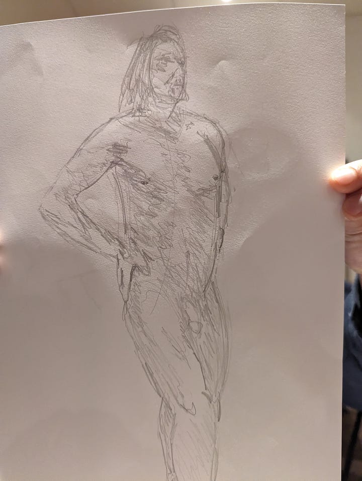 life model sketches in cardiff life drawing