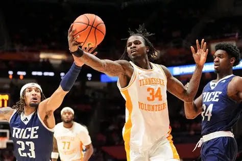 Felix Okpara, Tennessee basketball forward for Vols, Rick Barnes Felix Okpara, Tennessee basketball forward for Vols, Rick Barnes