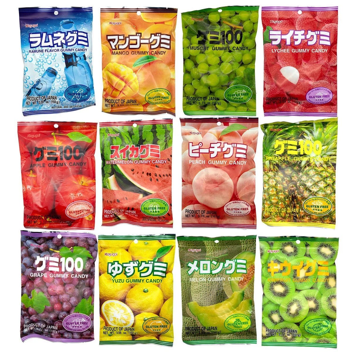Kasugai Japan Fruity jelly Gummy Candy, 12 flavors available: Seller&#39;s Pick  of 6 different Flavors; Ship from CA, USA! - Walmart.com