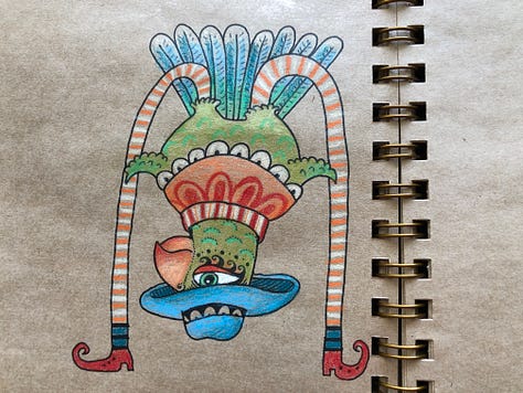 Whimsical nature journal pages with artwork, poetry and journaling.