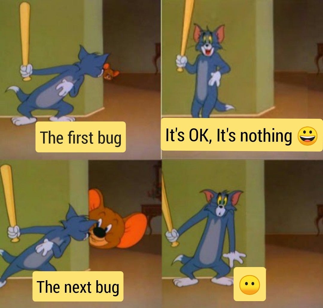 Alireza Kiakojouri on Twitter: "When you think you are a #debugger but ... (See photo) 😎 Follow me if you like: @AlirezaEthDev #programming #programmingjoke #bug #debugging #juniordeveloper #seniordeveloper #javascript #JavaScript #js https://t.co ... Alireza Kiakojouri on Twitter: "When you think you are a #debugger but ... (See photo) 😎 Follow me if you like: @AlirezaEthDev #programming #programmingjoke #bug #debugging #juniordeveloper #seniordeveloper #javascript #JavaScript #js https://t.co ...