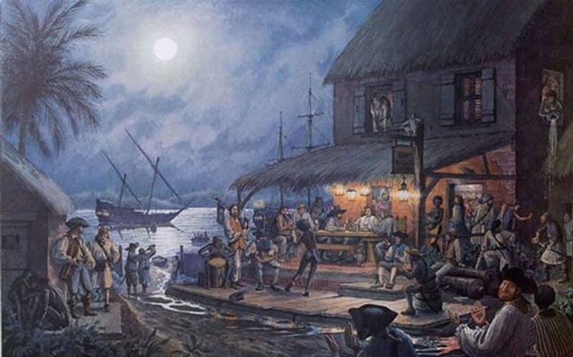 Port Royal in Jamaica was known as "the wickedest city on earth", a pirate  city hailed as the 17th-century Sodom, (One in every four buildings was  either a bar or a brothel)