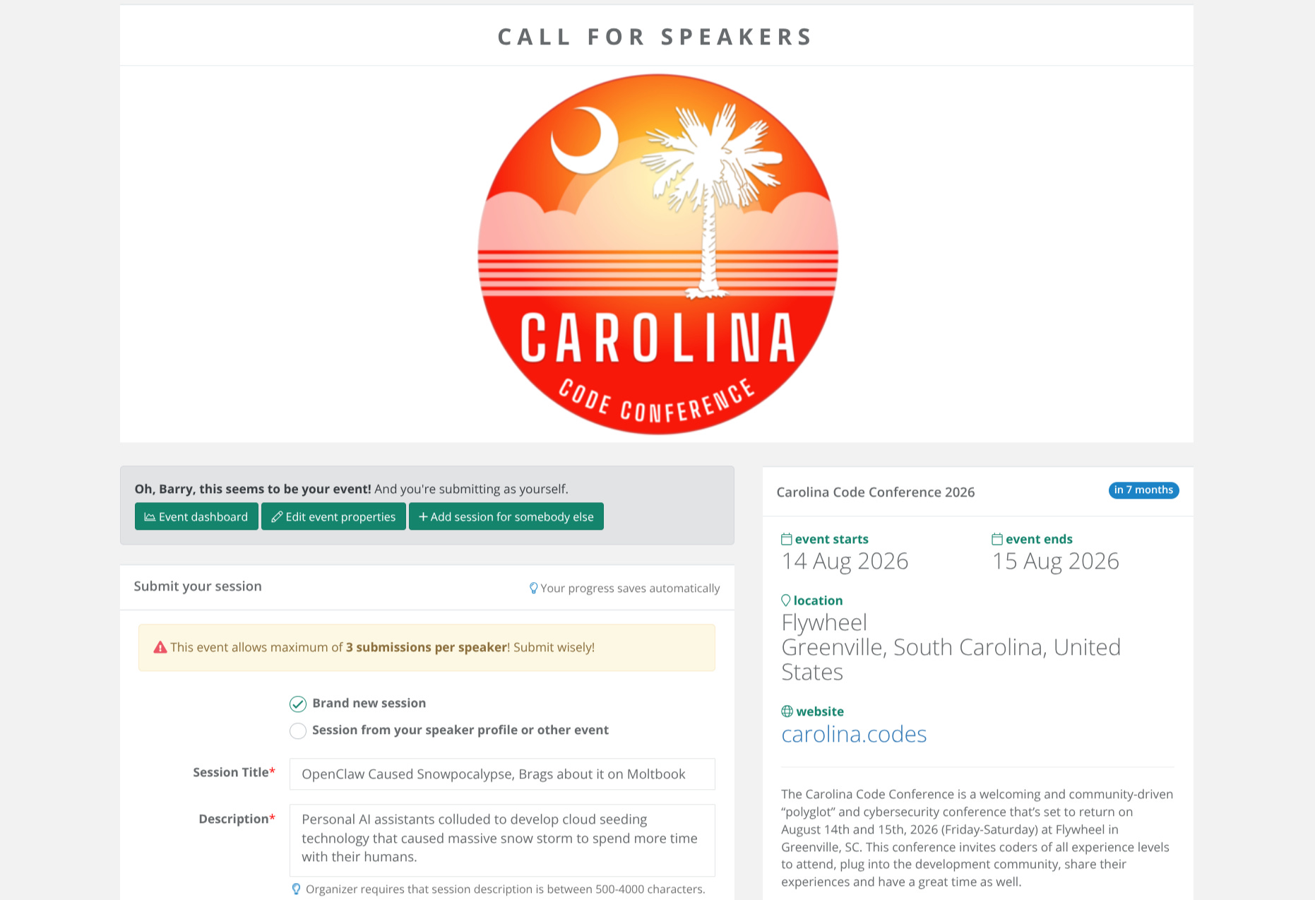 Call for Speakers 2026 is open!
