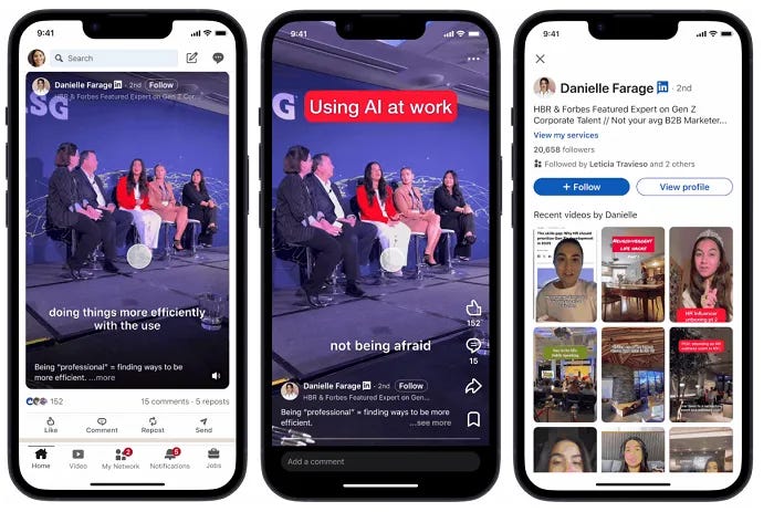 LinkedIn video update