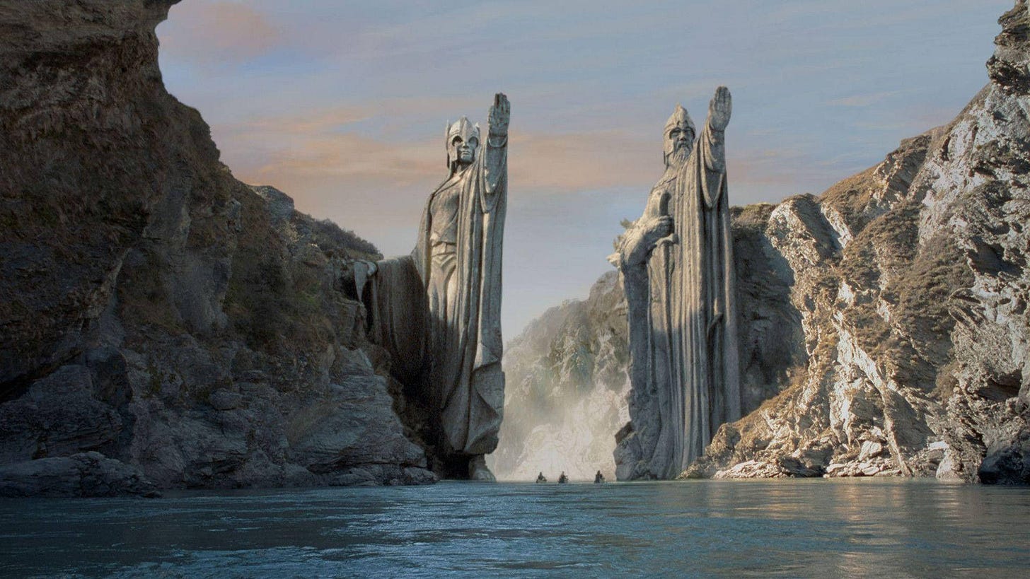 Download View of Anduin the Great River featured in The Lord of the Rings  Wallpaper | Wallpapers.com