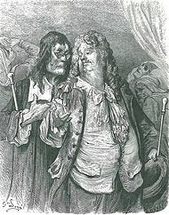 An illustration of " Les Médecins " (Fable V.12) by Gustave Doré, 1866