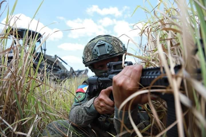 A Philippine soldier during a training demonstration.