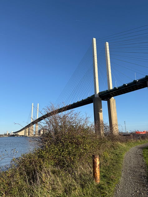 Three mages of the Elizabeth II bridge near Dartford