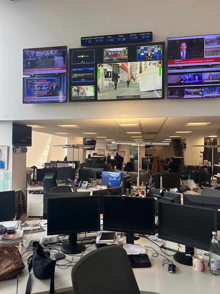 Views from the AFP office in Paris