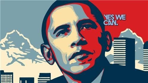 An Obama-era campaign poster
