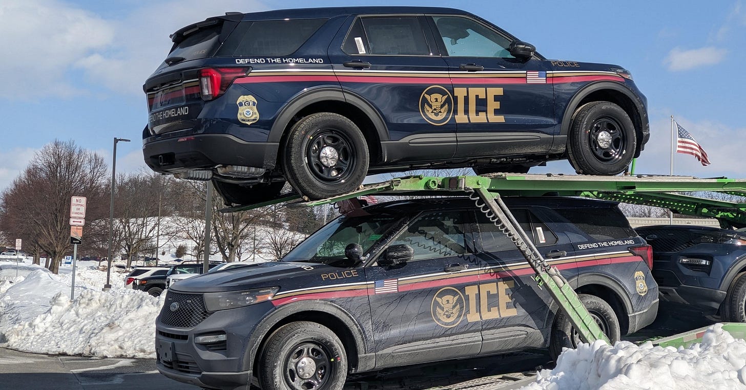 PHOTOS | Vehicles marked with 'Defend the Homeland' arrive at York County  ICE office