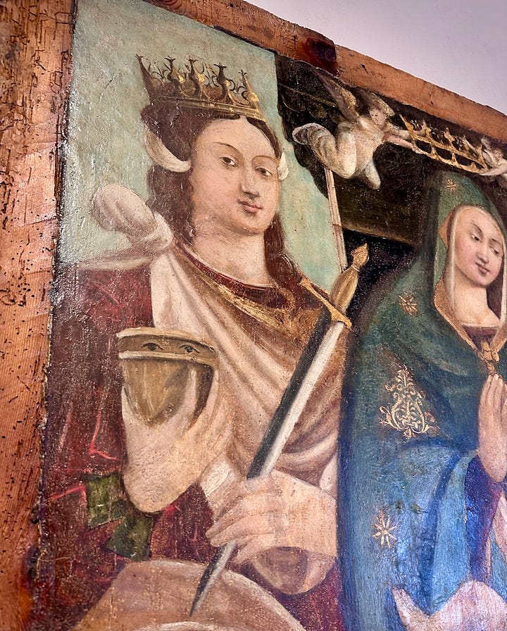 Santa Lucia fresco + Saint Sebastian flag: Gillian Knows Best guide to Ortigia