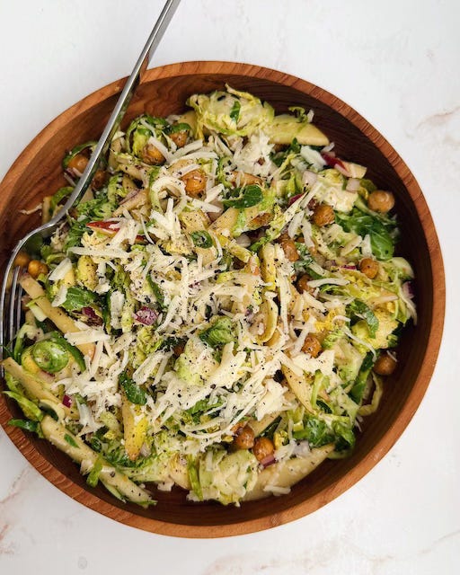 Crunchy Cheddar Apple Brussels Sprouts Salad