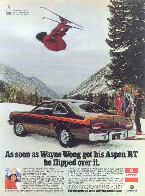 Vintage Ad Tropes: Cars on Ski Slopes - Curbside Classic