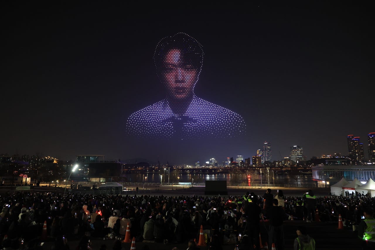 Drone show lights up Seoul sky for BTS comeback - The Korea Herald
