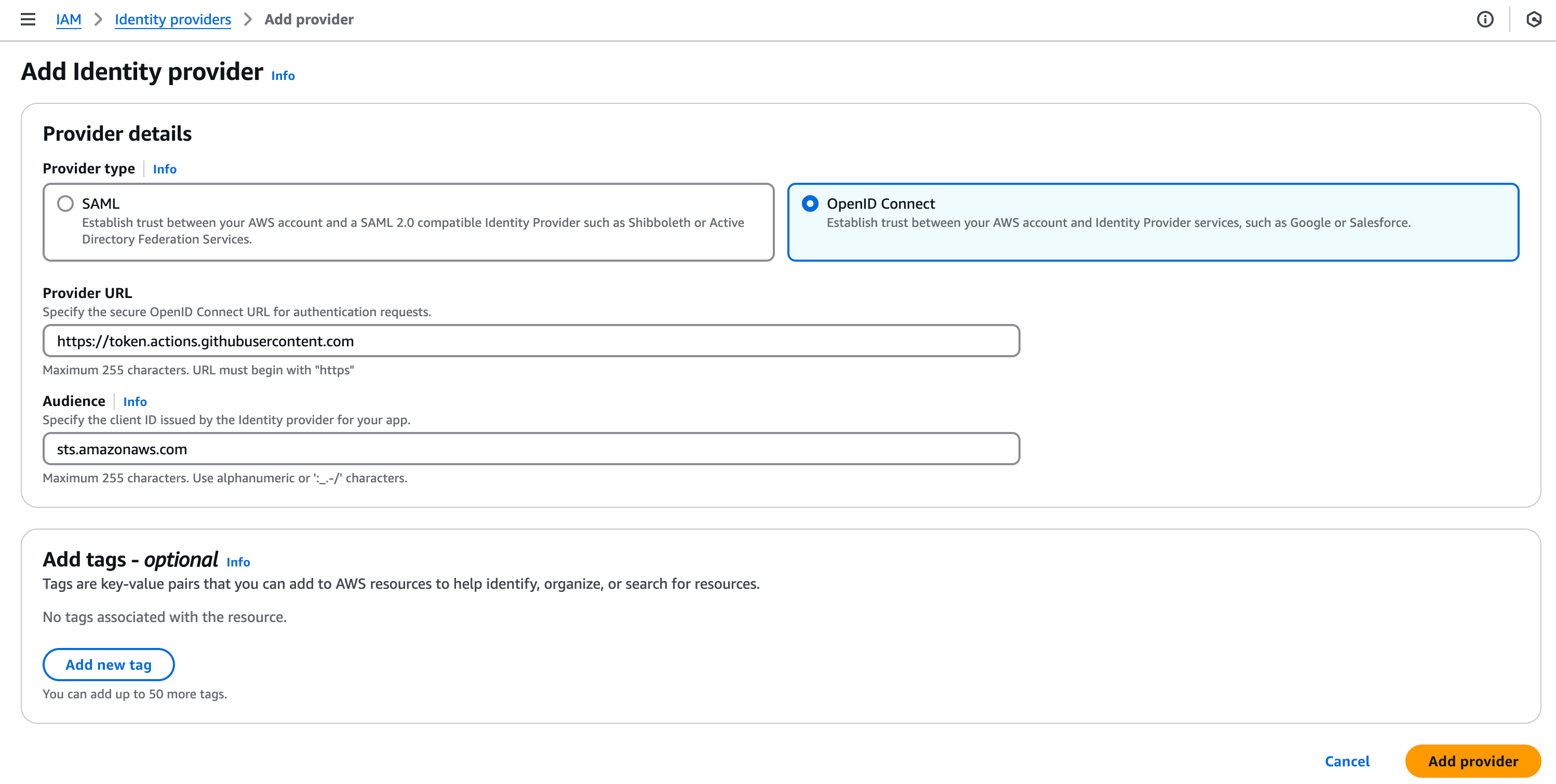 Use IAM roles to connect GitHub Actions to actions in AWS