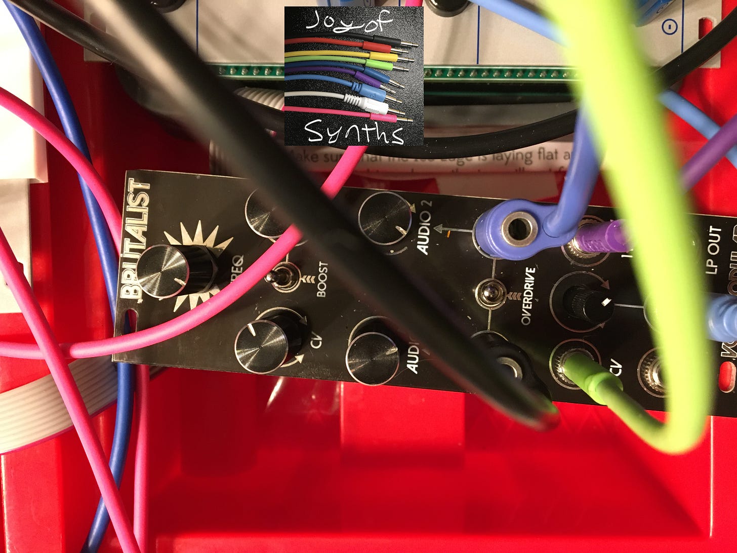 image of cables going into brutalist filter