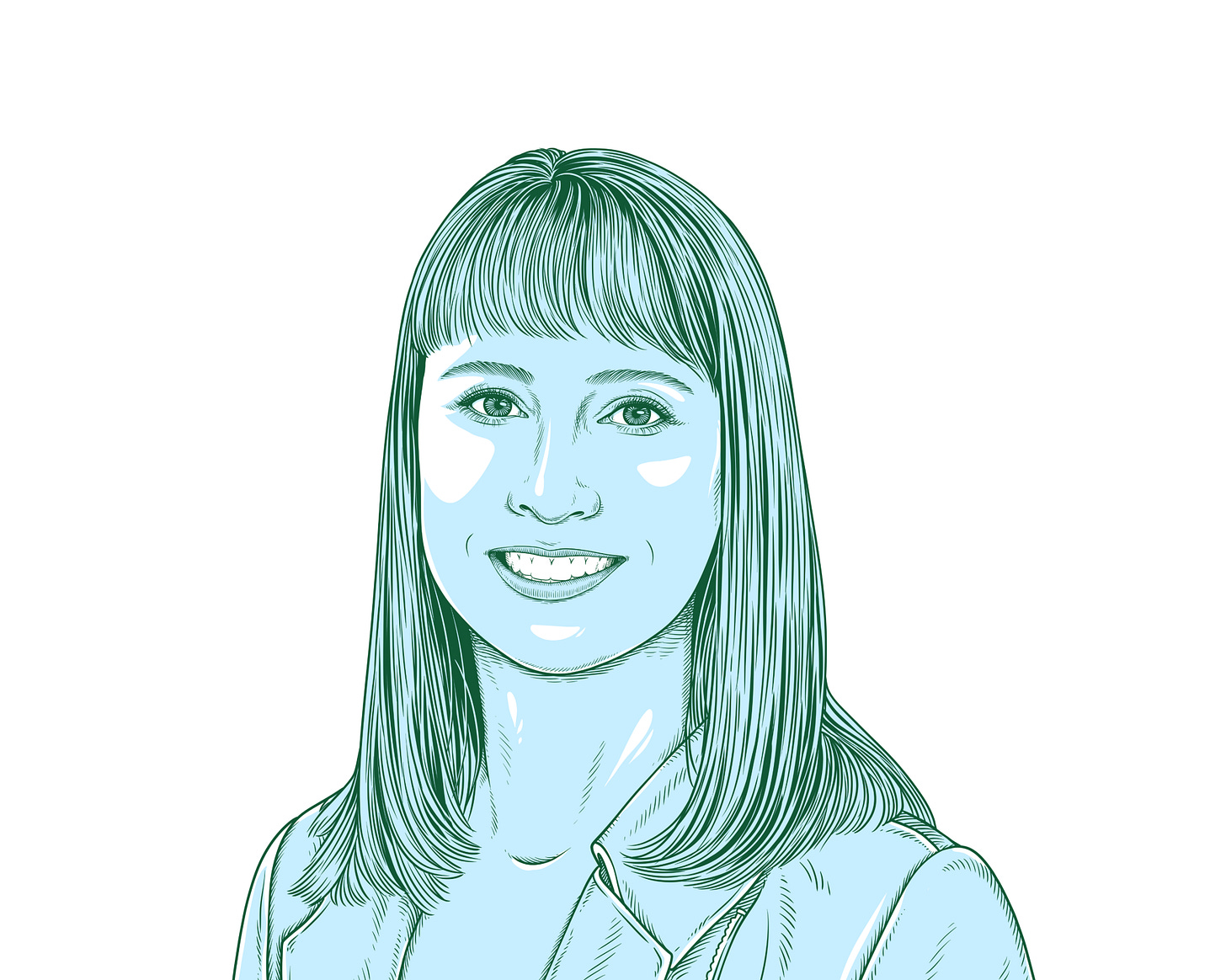 Jess Smith, Staff Bioinformatics Scientist, in a line-drawn portrait