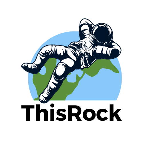 ThisRock logo of an astronaut floating above Earth ThisRock logo of an astronaut floating above Earth