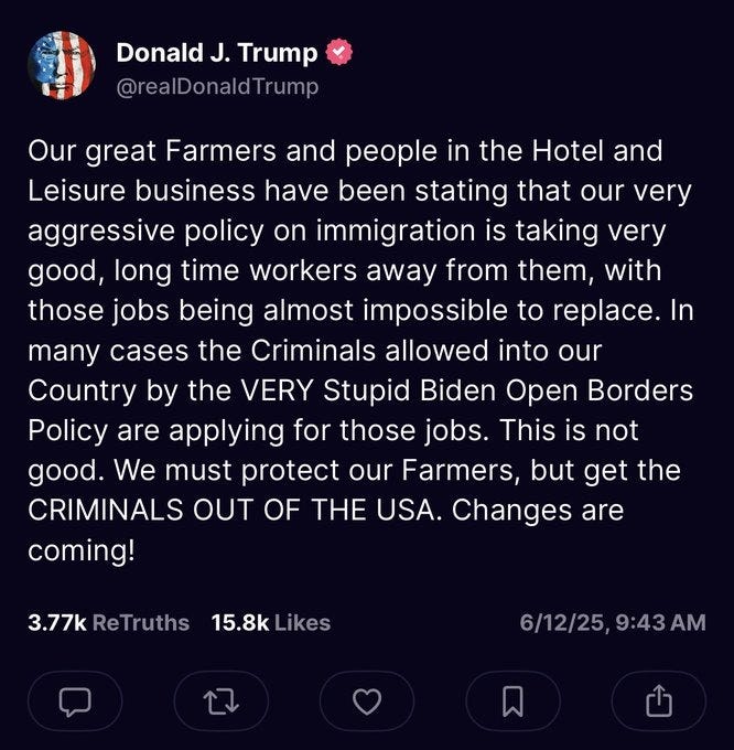 Trump reconoce que su política migratoria afecta a los agricultores y  anuncia "cambios"