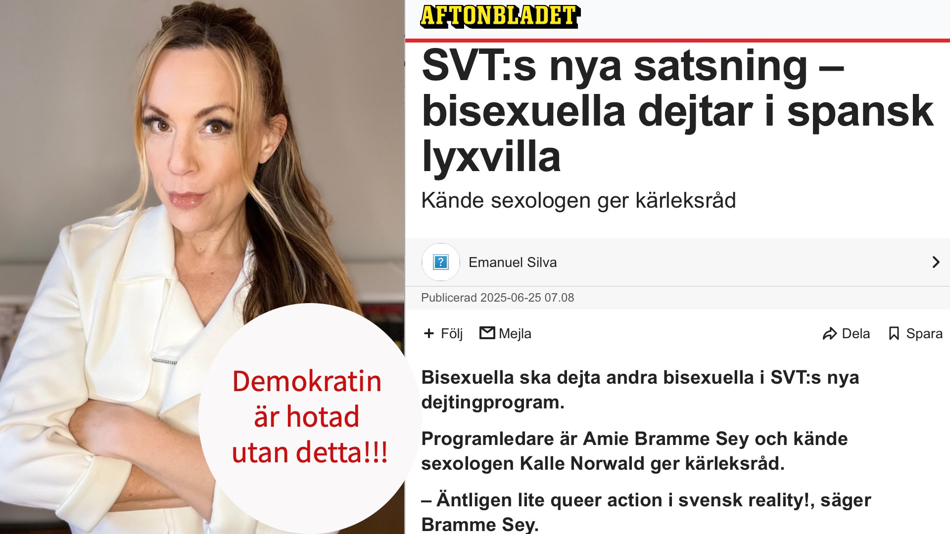 Nej till bisexuell dejting i skattefinansierad public service